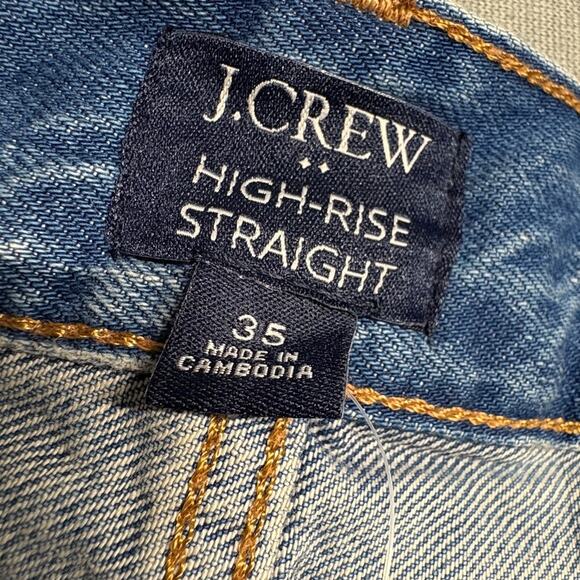 J.CREW Factory‎ Women's High Rise Straight Crop Jeans Sz 35 Premium Edition Plus - Picture 4 of 13